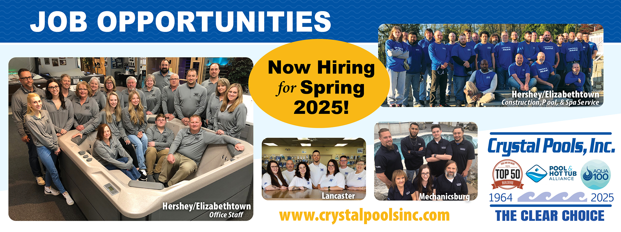 Crystal Pools Inc. Job Opportunities Image