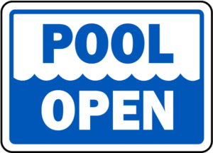 pool open sign